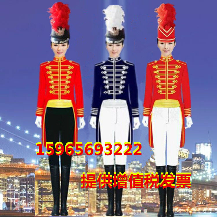 新款儿童升旗手服装大中小学生管乐队军乐队仪仗队表演高档鼓号服