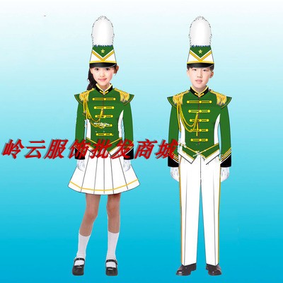 2019新款鼓号服中小学生鼓号队鼓乐队服装幼儿童升旗护旗手服装绿