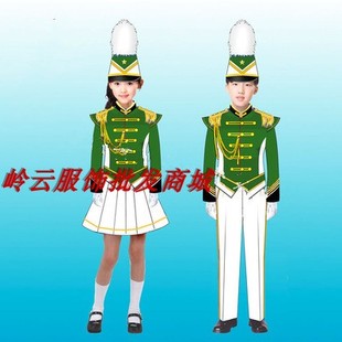 2019新款鼓号服中小学生鼓号队鼓乐队服装幼儿童升旗护旗手服装绿