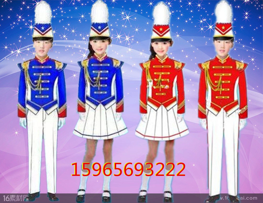 新款中学生鼓号服管乐队服装小学生升旗手服装幼儿园鼓号队服装