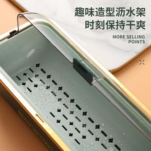 轻奢筷子收纳盒带盖防尘沥水家用厨房置物架放筷勺子刀叉餐具筷盒