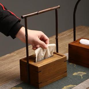 輕奢紫竹客廳家居實(shí)木餐巾盒茶桌禪意裝 紙巾盒新中式 飾擺件抽紙盒