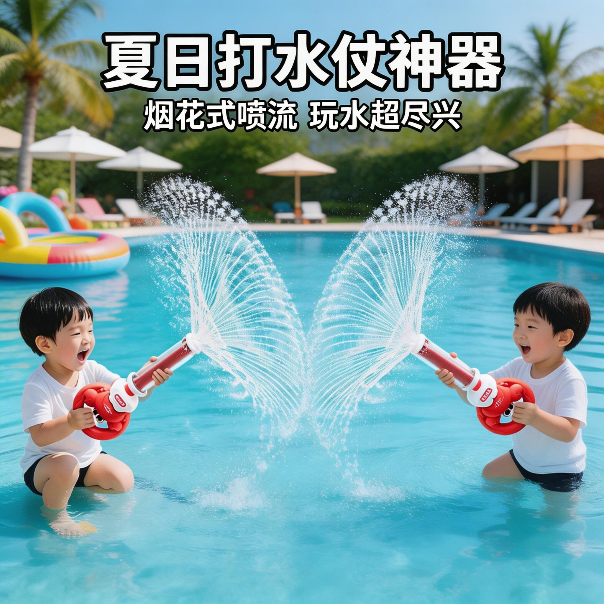 网红烟花抽拉大容量散射水枪