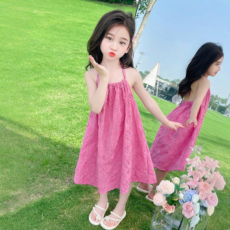 Next Alice女童夏威夷连衣裙夏季2026新款度假风挂脖吊带裙露背裙