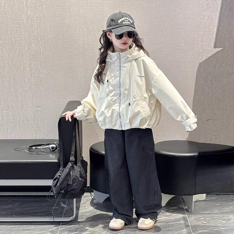 法国Uamtor女童春装外套2026新款儿童洋气春秋季连帽衣服韩范夹克