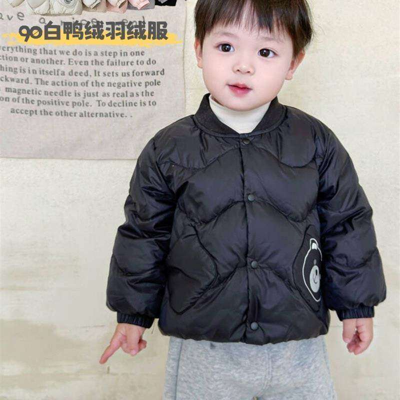 Next inss男童羽绒服2025冬新款加厚保暖洋气可爱棒球服外套宝宝