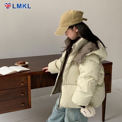 英国LMKL儿童羽绒服2025新款冬装短款三防绒保暖童装双面穿外套潮