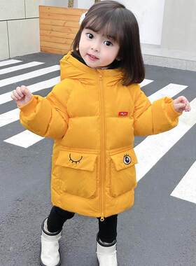 Next inss女童羽绒服2025冬新款中长款宝宝保暖洋气儿童加厚外套
