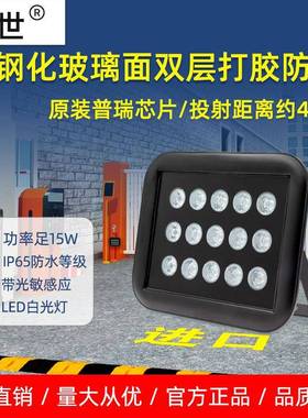 新15灯车牌识别补光灯15W停车场220V户外防水白光灯道闸LED灯