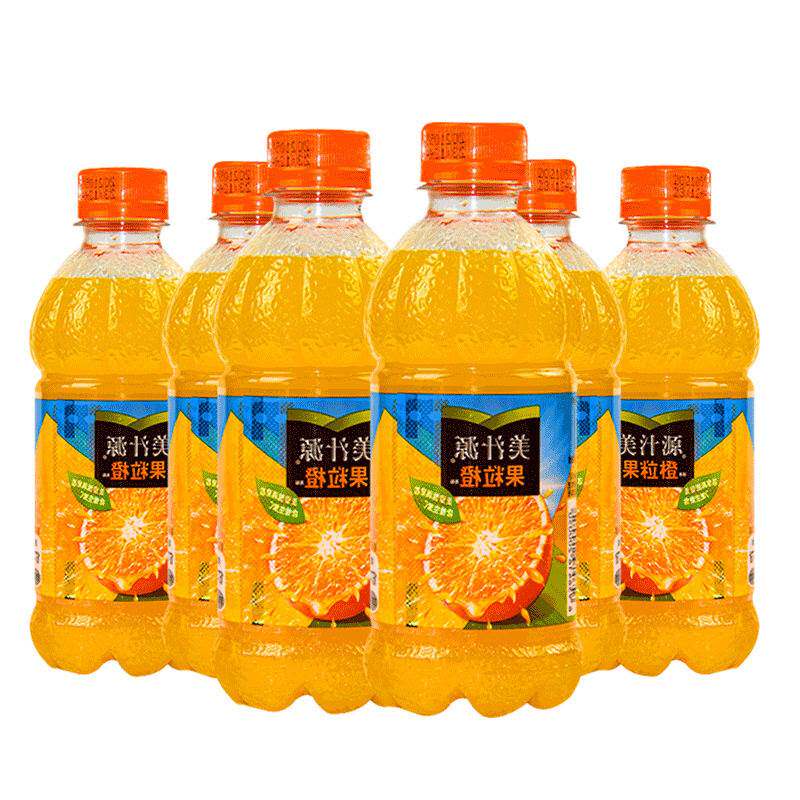 美汁源果粒橙整箱300mlX6瓶橙汁饮料迷你小瓶装果肉果汁饮品橙味