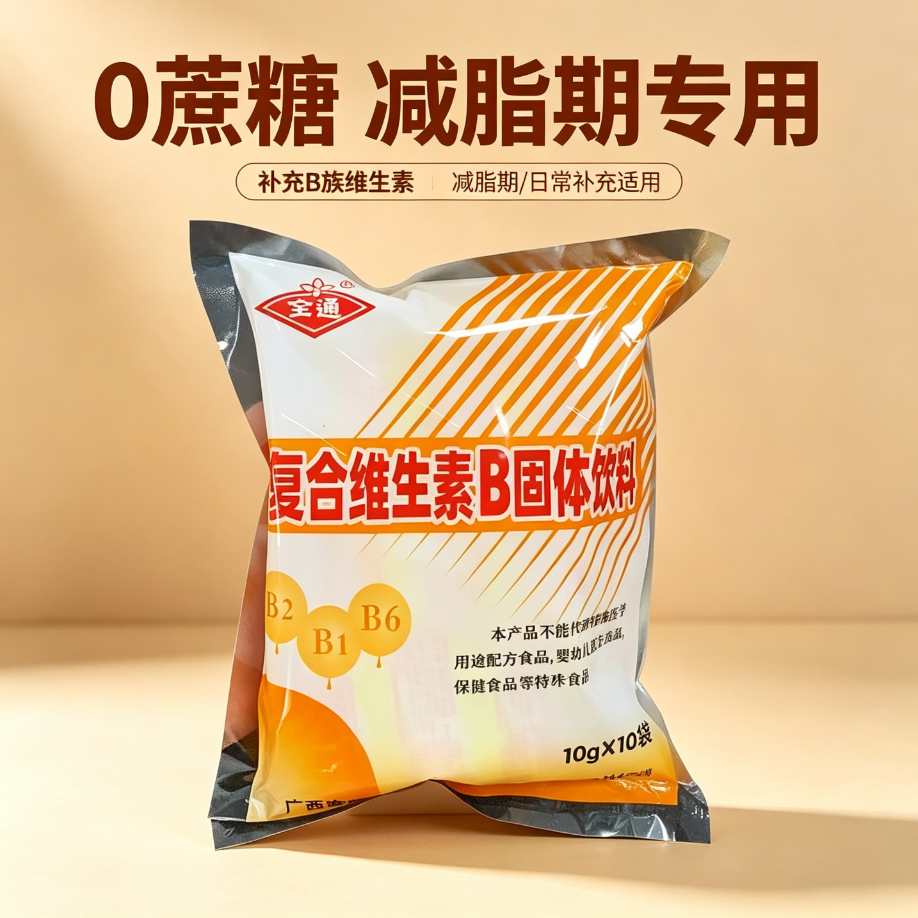 复合维生素b固体饮料B族冲剂0脂自律10小袋全通三九运动饮品补充能量女神低负担0热量B1B2B6减脂期可以喝的跑步轻食