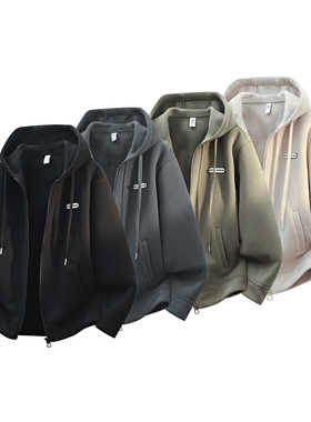 秋冬上新百搭摇粒绒贴布简约贴布休闲防风保暖休闲男女外套8659