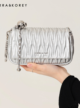 Cierra Korey官网 小方包包女式2025新款夏天银色链条单肩斜挎包