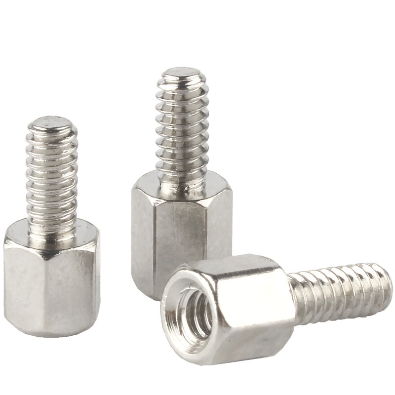 镀镍英制铜柱螺丝电脑机箱六角铜螺柱VGA接头DB头串口螺母柱#4-40