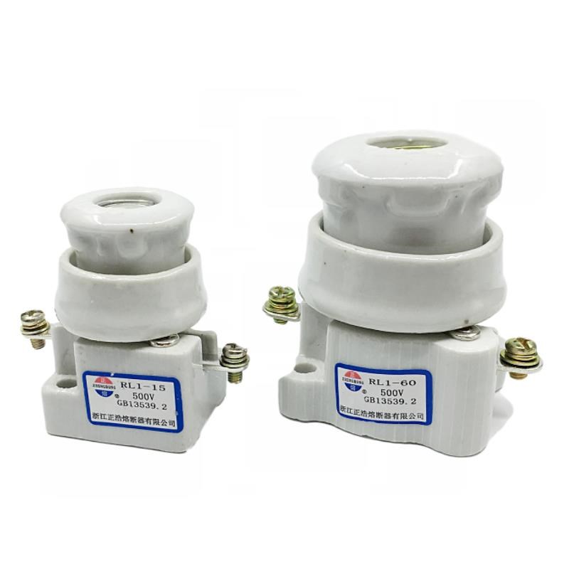 正熔RL1-15 RL1-60熔断器底座陶瓷保险丝管座芯子外壳380V15A 60A