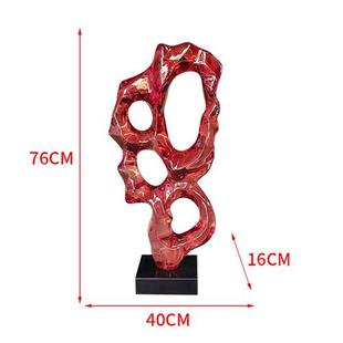 现代家居客厅玄关落地摆件透明树脂横向太湖石摆件别墅装饰艺术品