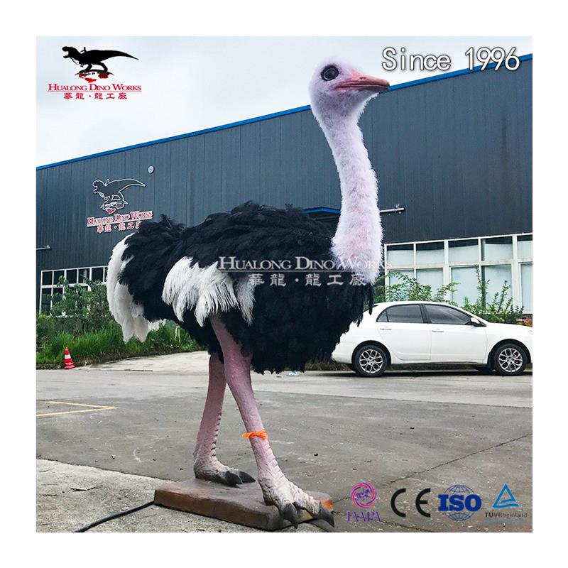 仿真贴毛鸵鸟模型机械电动可发声仿真恐龙源头厂家设计生产