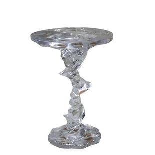 边几 透明圆形茶几客厅家用大堂售楼处水晶异型树脂茶桌子设计师款