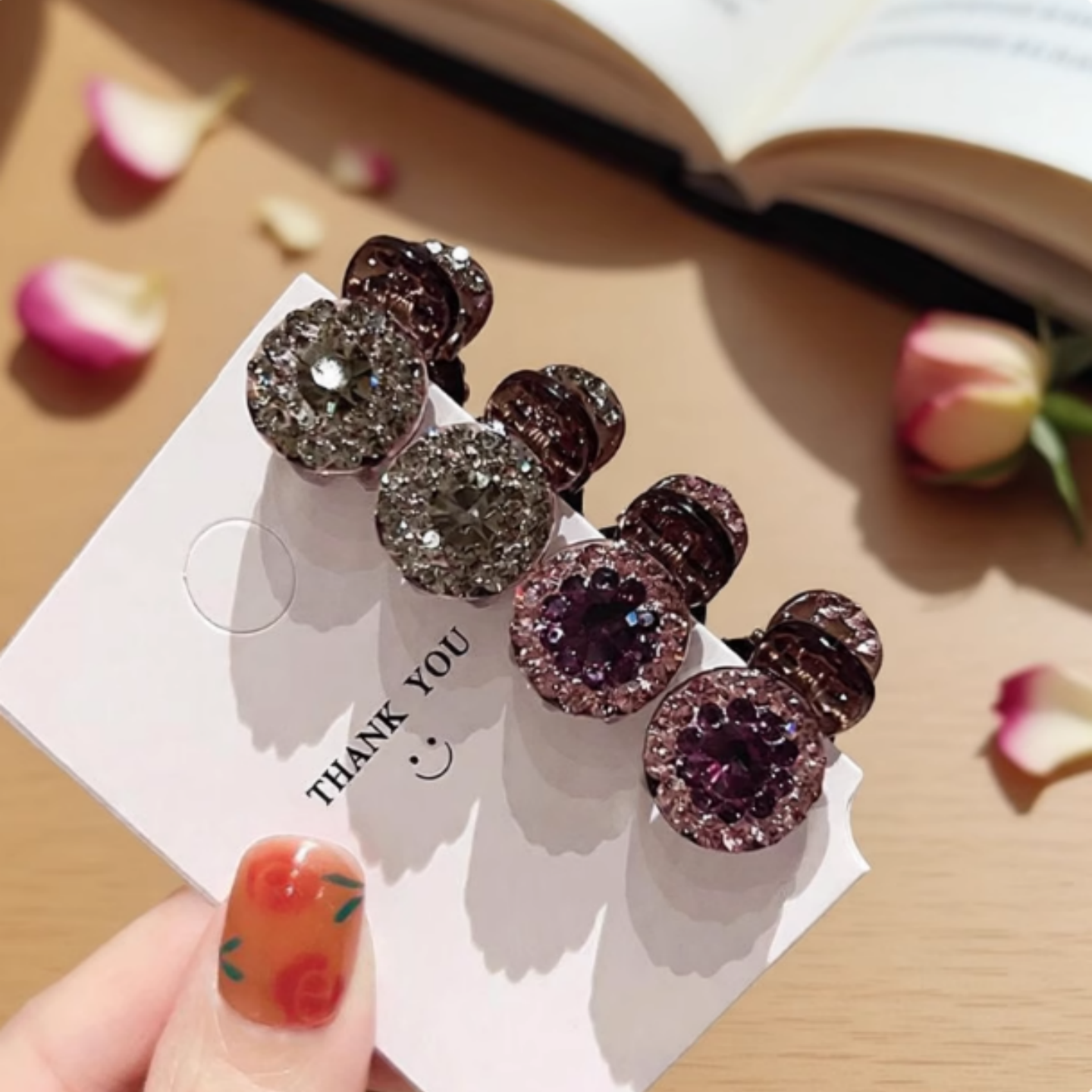 小抓夹捷克超闪钻圆形迷你刘海夹