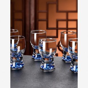白酒杯高档盅小酒分酒器一家用创意两饭店 酒具轻奢水晶玻璃套装