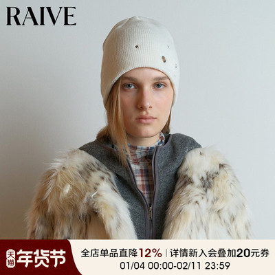 RAIVE黑色白色女帽子冷帽