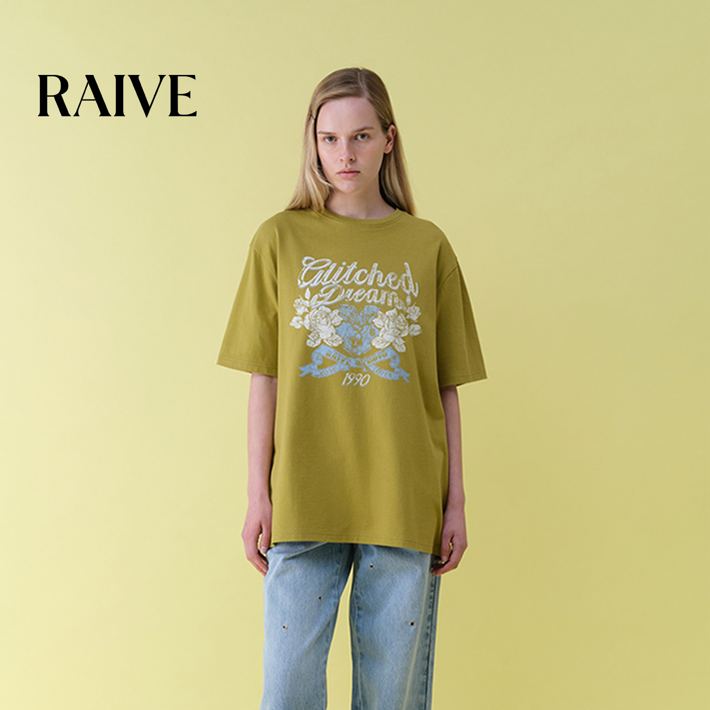 RAIVE字母印花休闲宽松短袖T恤图片