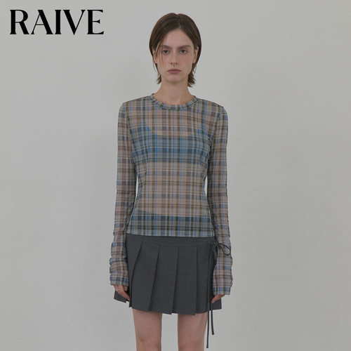 RAIVE复古格纹长袖T恤