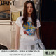 复古玫瑰印花韩系女宽松短袖 RAIVE音浪T恤2026春季 明星同款
