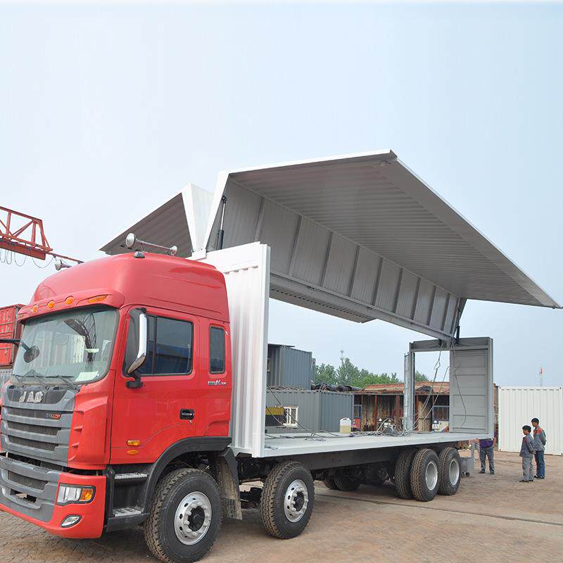 展翼车厢 供应优质双侧飞翼液压集装箱 质量保证