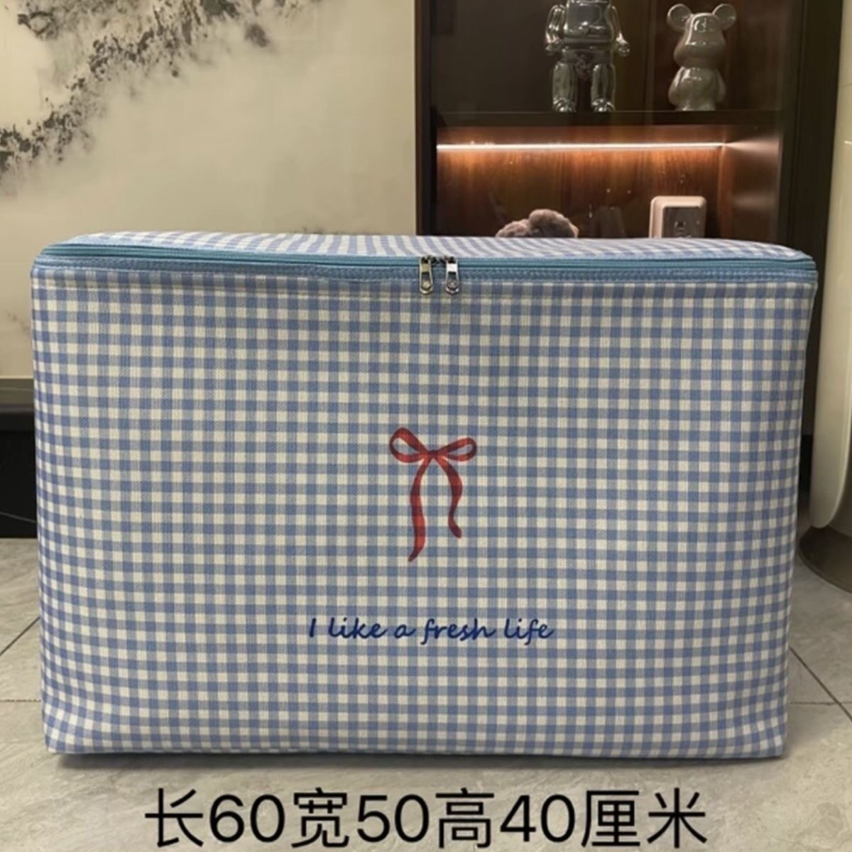 横版120升钢圈双拉链可折叠防收纳箱