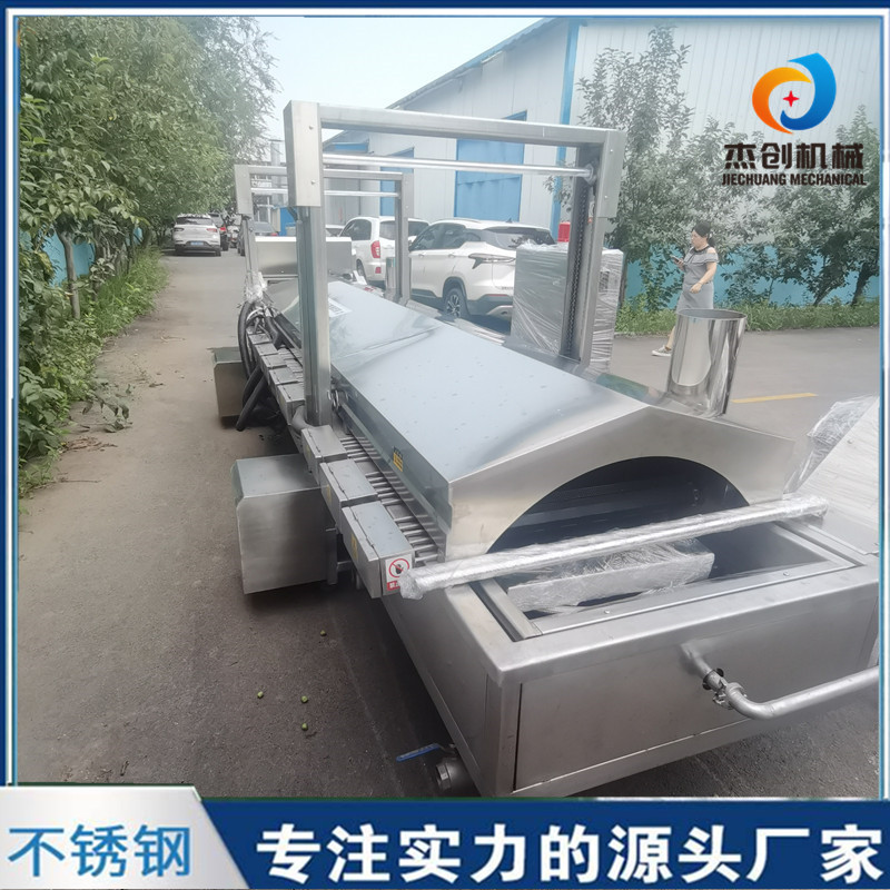 全自动小酥肉油炸设备 自动控温香酥排骨油炸机器 鸡爪油炸流水线