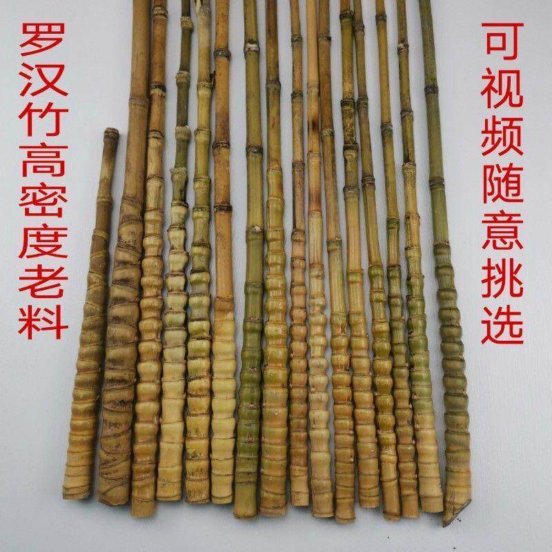罗汉竹毛料烟杆料龟甲竹罗汉竹文玩手把件竹抄网把件密节老料密节