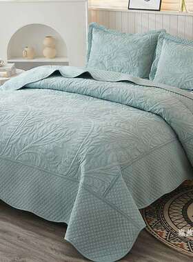 UG73韩式轻奢纯棉床盖三件套2023新款四季通用双面绗缝空