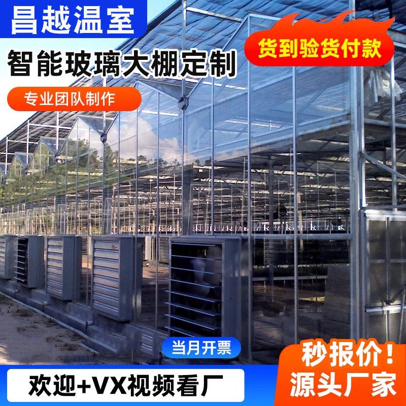 玻璃花房大规模玻璃温室大棚家禽养殖大棚 蔬菜骨架种植大棚温室