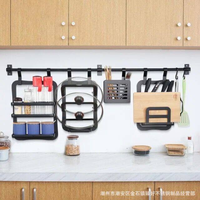 厨房调料置物架壁挂式免打孔调料瓶架子调味品油盐酱醋收纳挂墙架