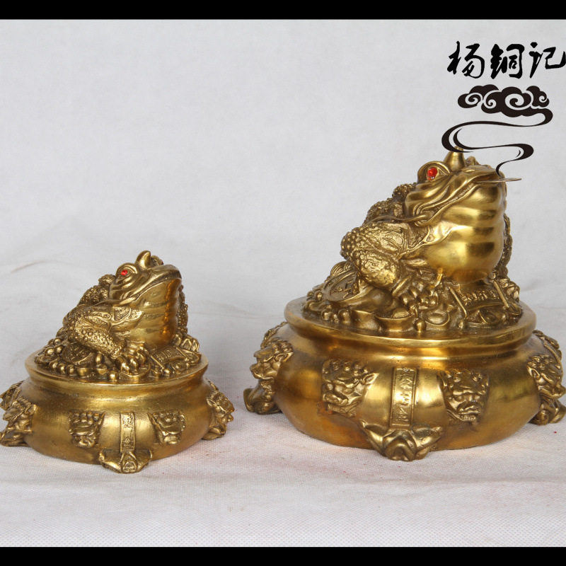 杨铜记 铜聚宝盆蟾蜍 金蟾 摆件 工厂 铜器批发