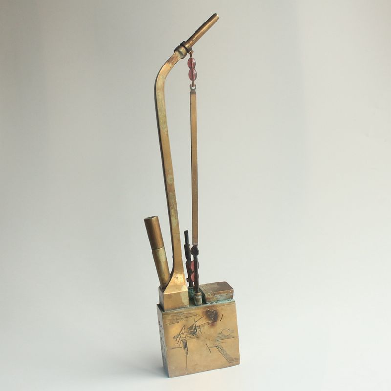 仿古纯白铜寿星水烟壶