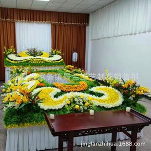 围棺花祭台花仿真花圈电子花圈电子供桌等灵堂布置厂价