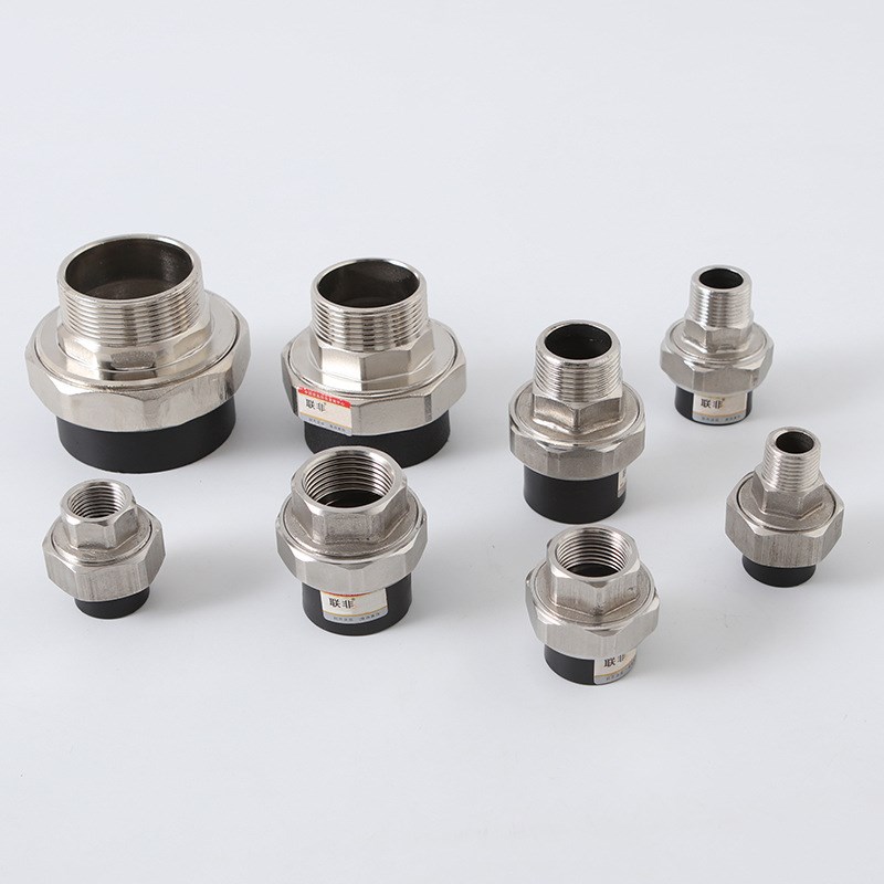 厂家直供不锈钢活接PE热熔内外丝口活结双头螺纹水暖配件批发