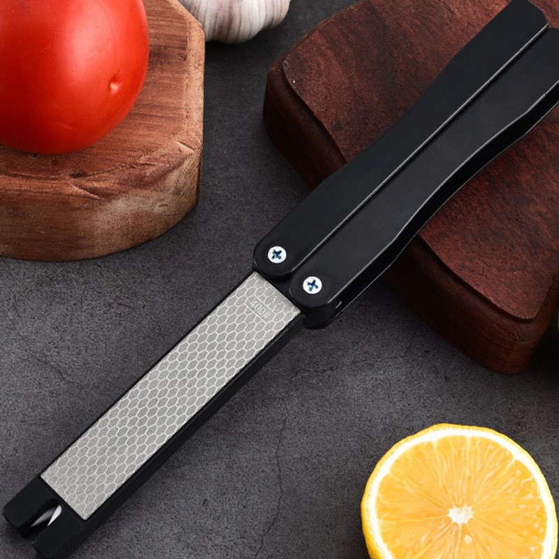 户外折叠磨刀工具便携式磨刀器双面粗细磨刀石金刚砂磨鱼钩打磨器