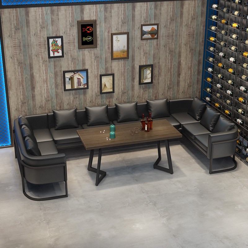 复古工业风酒吧清吧咖啡厅音乐餐吧会客区商用工作室沙发卡座桌椅