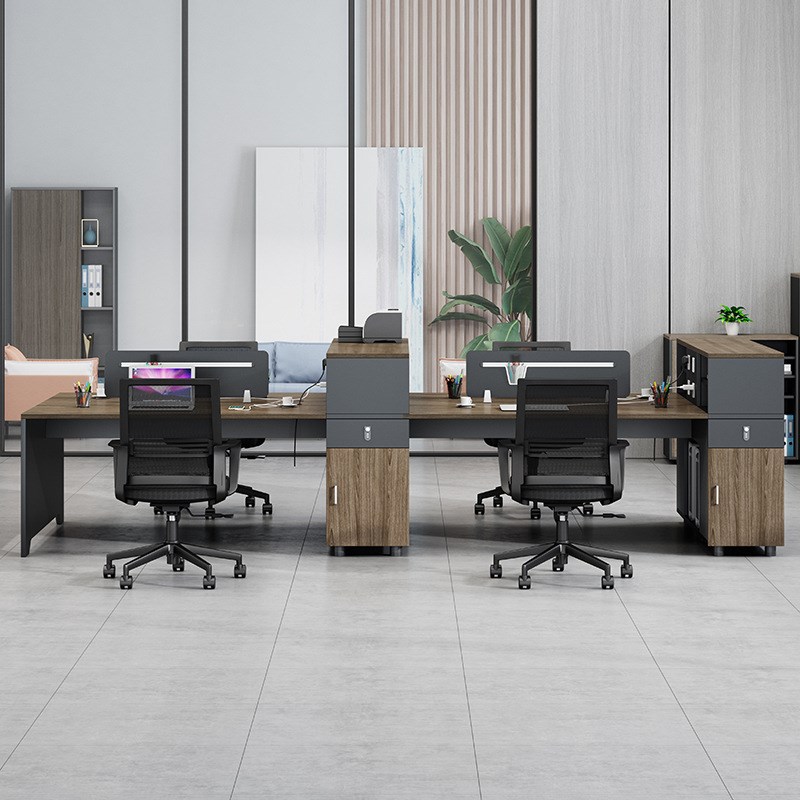 办公室办公桌4/6人位简约现代屏风员工职员办公桌椅组合双人工位