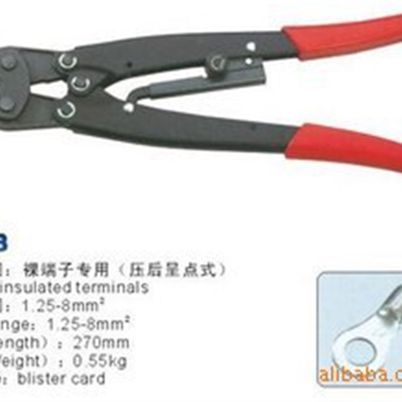 华胜三彩  棘轮式裸端子压线钳HS-8  压接钳