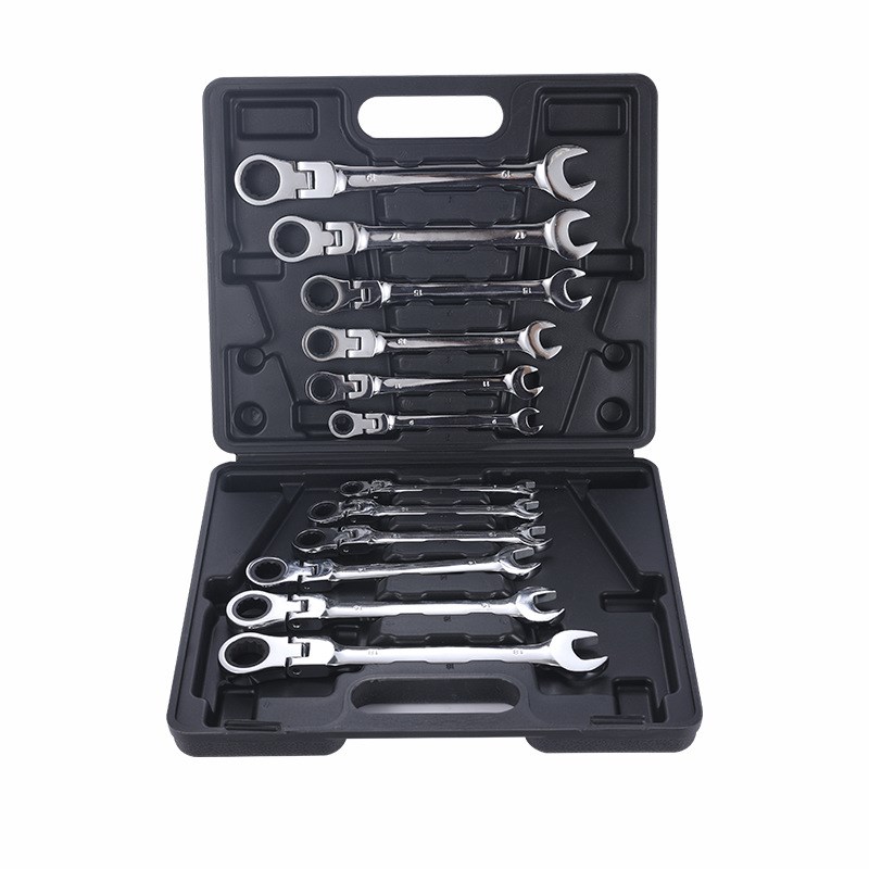 厂家销售 工具72齿12PC6-32mm固定活动头 套装12件套棘轮扳手