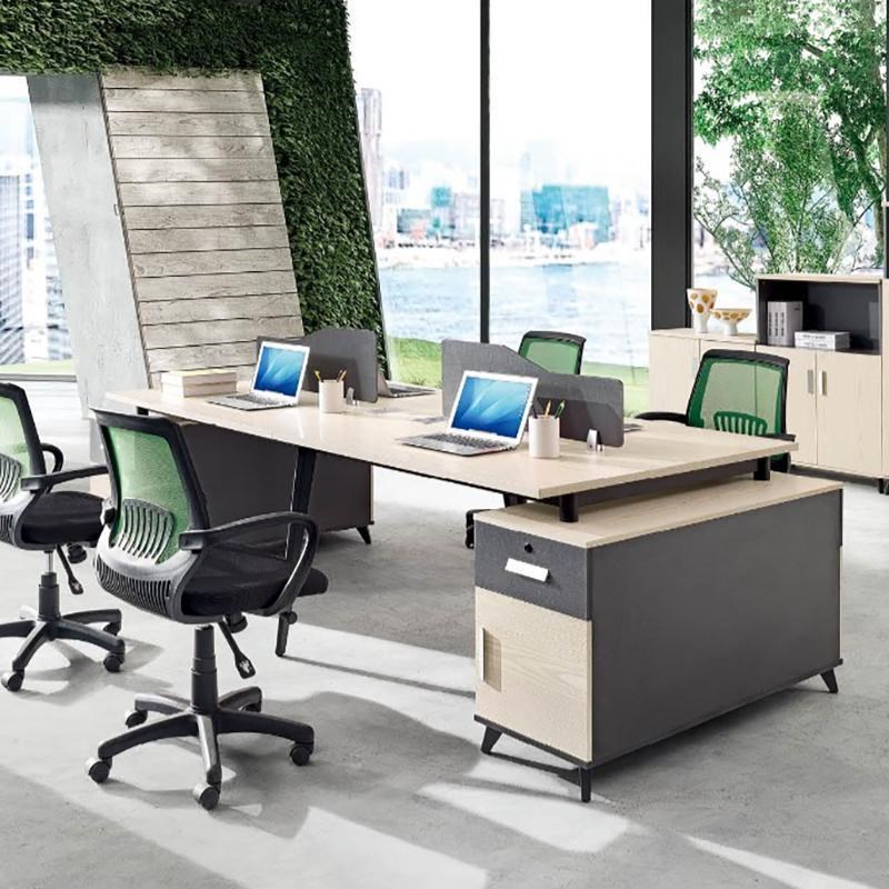 现代简约办公桌职员办公员工工作位财务屏风四人位员工办公桌组合