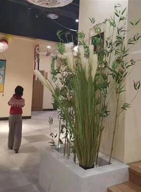 新款仿真竹子盆栽富贵竹金丝竹紫竹室内造景装饰植物小叶禅意竹