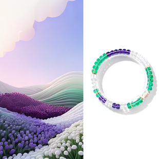 【春日花园】原创设计天然紫水晶绿玛瑙百搭手串3月生辰浪漫礼物