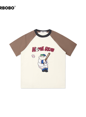 BOBO棒球系列插肩袖T恤 25春夏新款 设计感小众通勤显瘦百搭男女