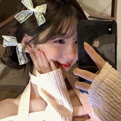 超仙气蕾丝蝴蝶结发夹女纯欲风侧边刘海夹甜美双马尾发夹新款发饰
