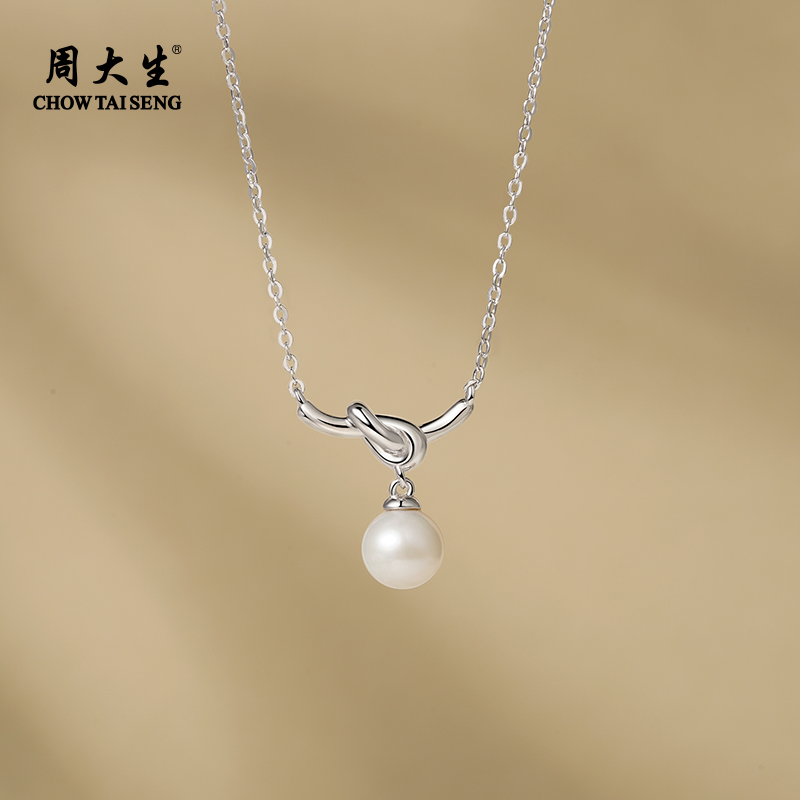 周大生淡水珍珠银项链
